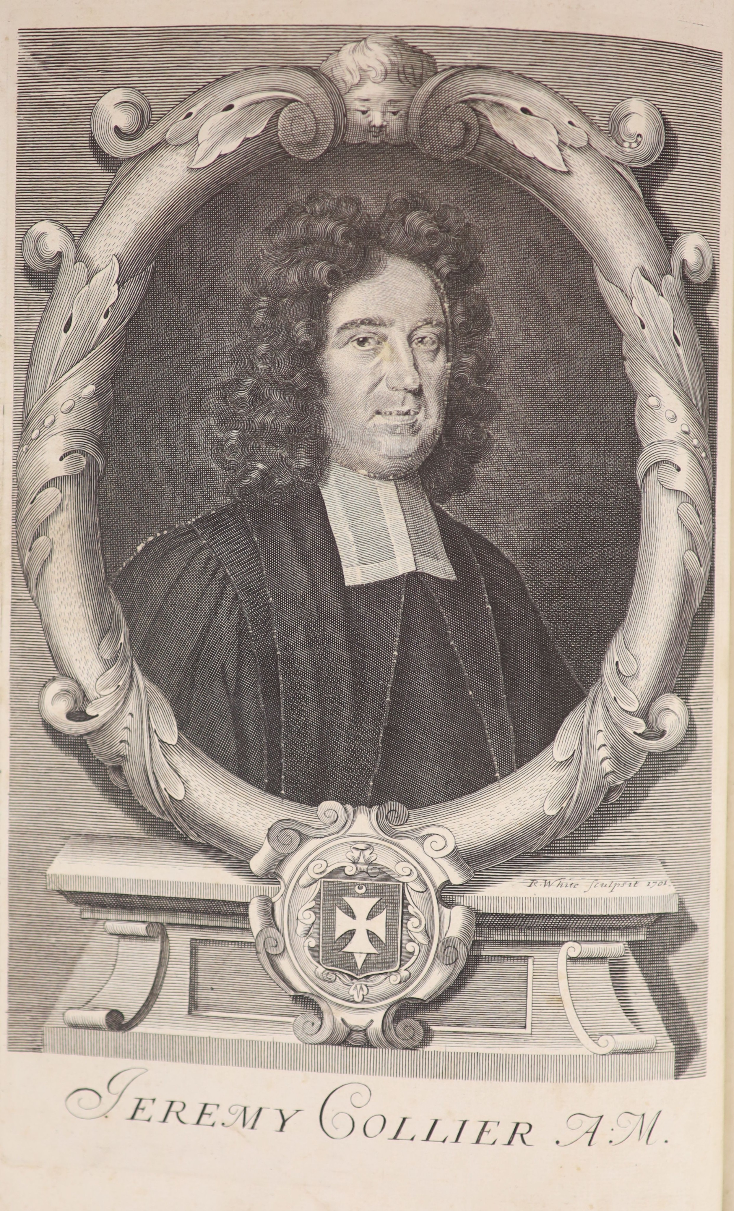 Collier, Jeremy - The Great Historical Geographical, Genealogical and Practical Dictionary ... 2nd edition, (etc.), 2 vols, port. frontis.; newly rebound half morocco and cloth, gilt-lettered panelled spines, folio. 1701
